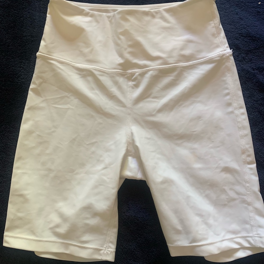 White biker shorts